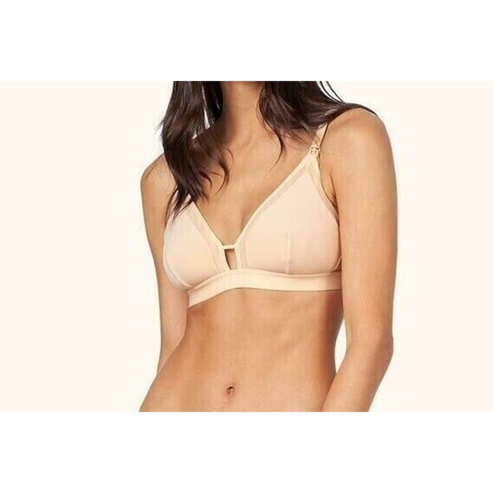 Lively Women's The Mesh Trim Maternity Bralette in Toasted Almond Small MSRP $38